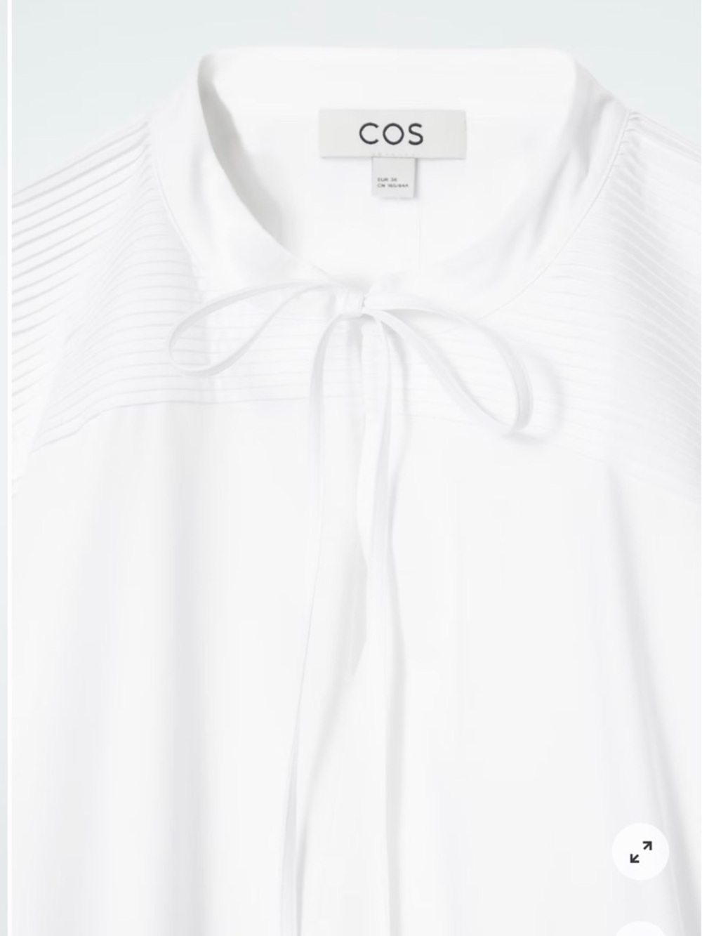 COS White Pintuck Yoke Tie-Front Mini Dress - Picture 2 of 8